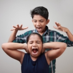 Angry elder brother attacks his sister